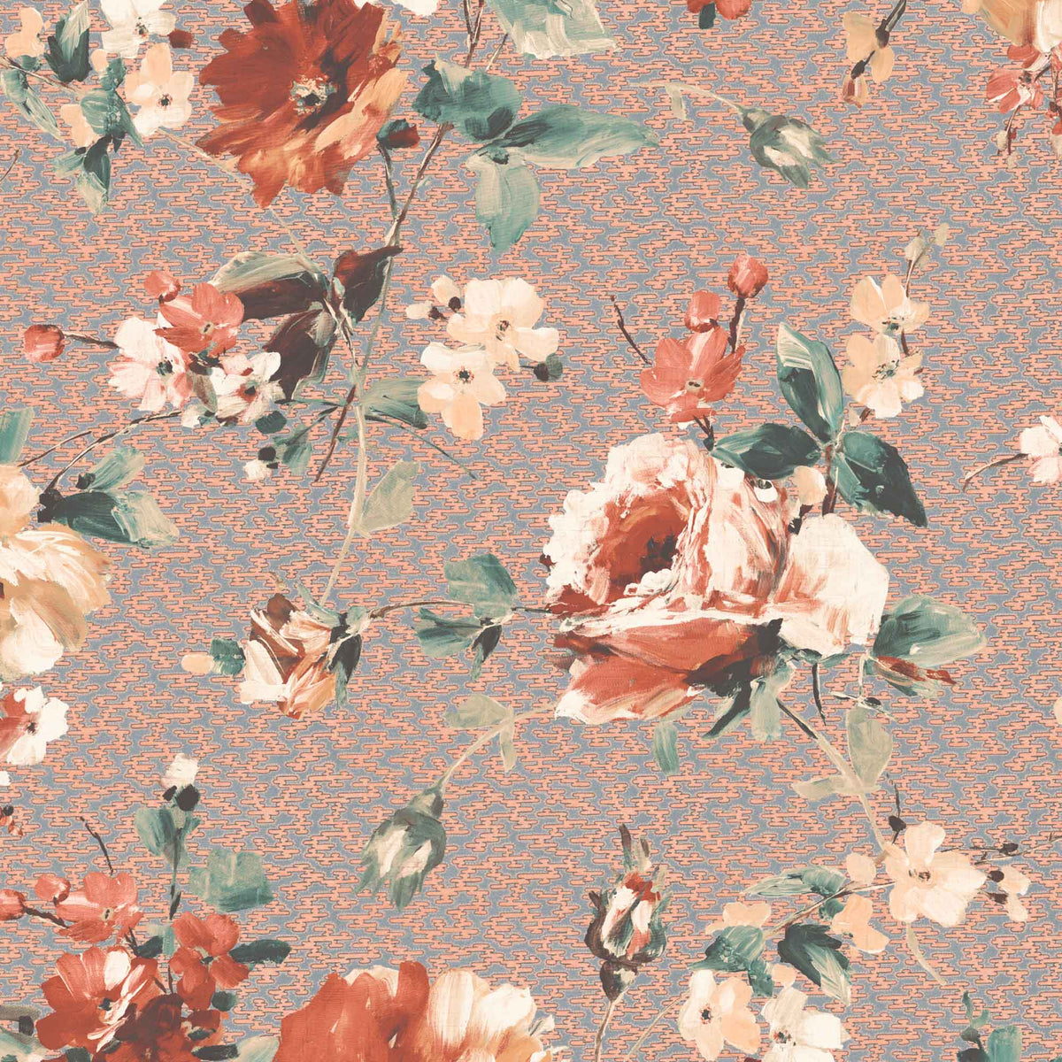 Lancashire Rose Copper Linen Fabric