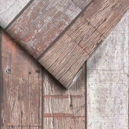 Driftwood Plank Rust Wallpaper