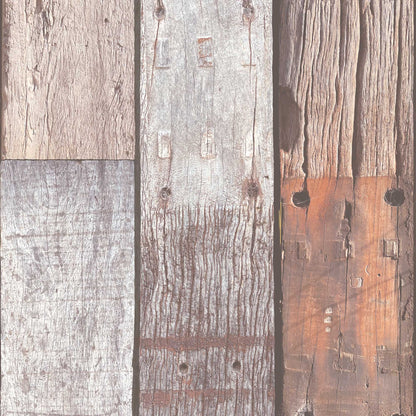 Driftwood Plank Rust Wallpaper
