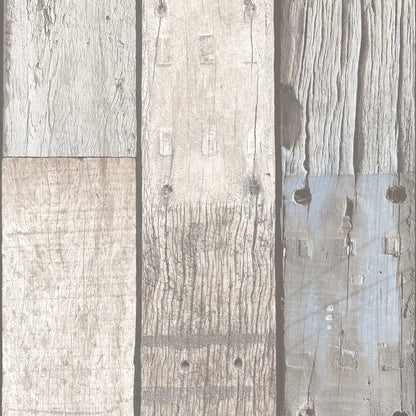 Driftwood Plank Pebble Grey Wallpaper
