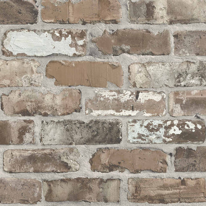 Castlefield Brick Charcoal wallpaper by Woodchip & Magnolia
