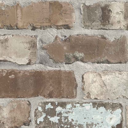 Castlefield Brick Charcoal wallpaper by Woodchip & Magnolia