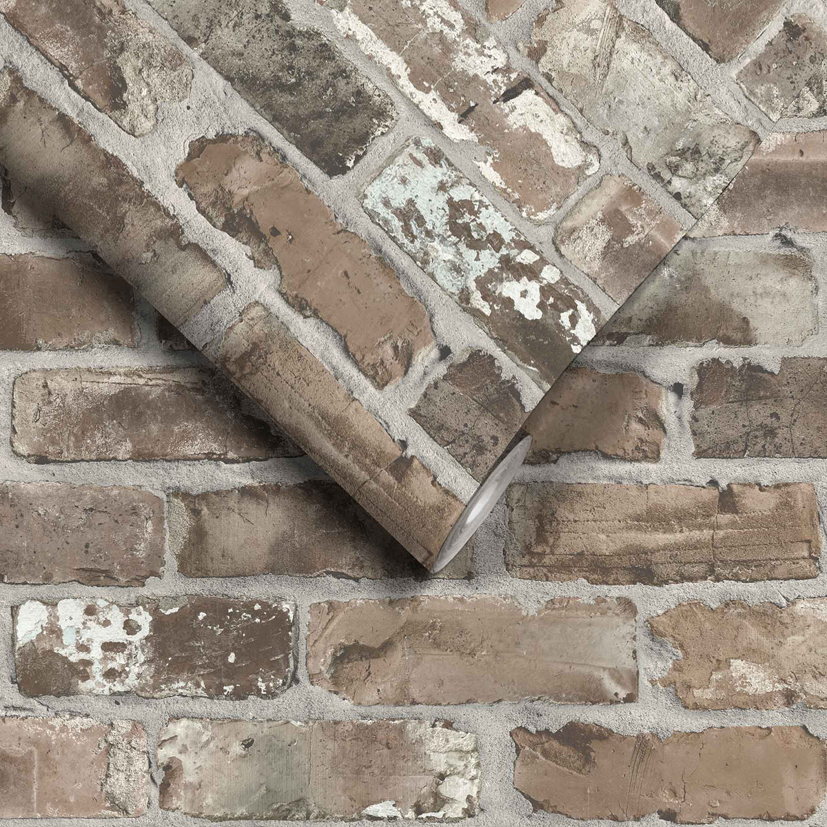 Castlefield Brick Charcoal wallpaper by Woodchip & Magnolia