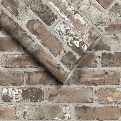 Castlefield Brick Charcoal wallpaper by Woodchip & Magnolia