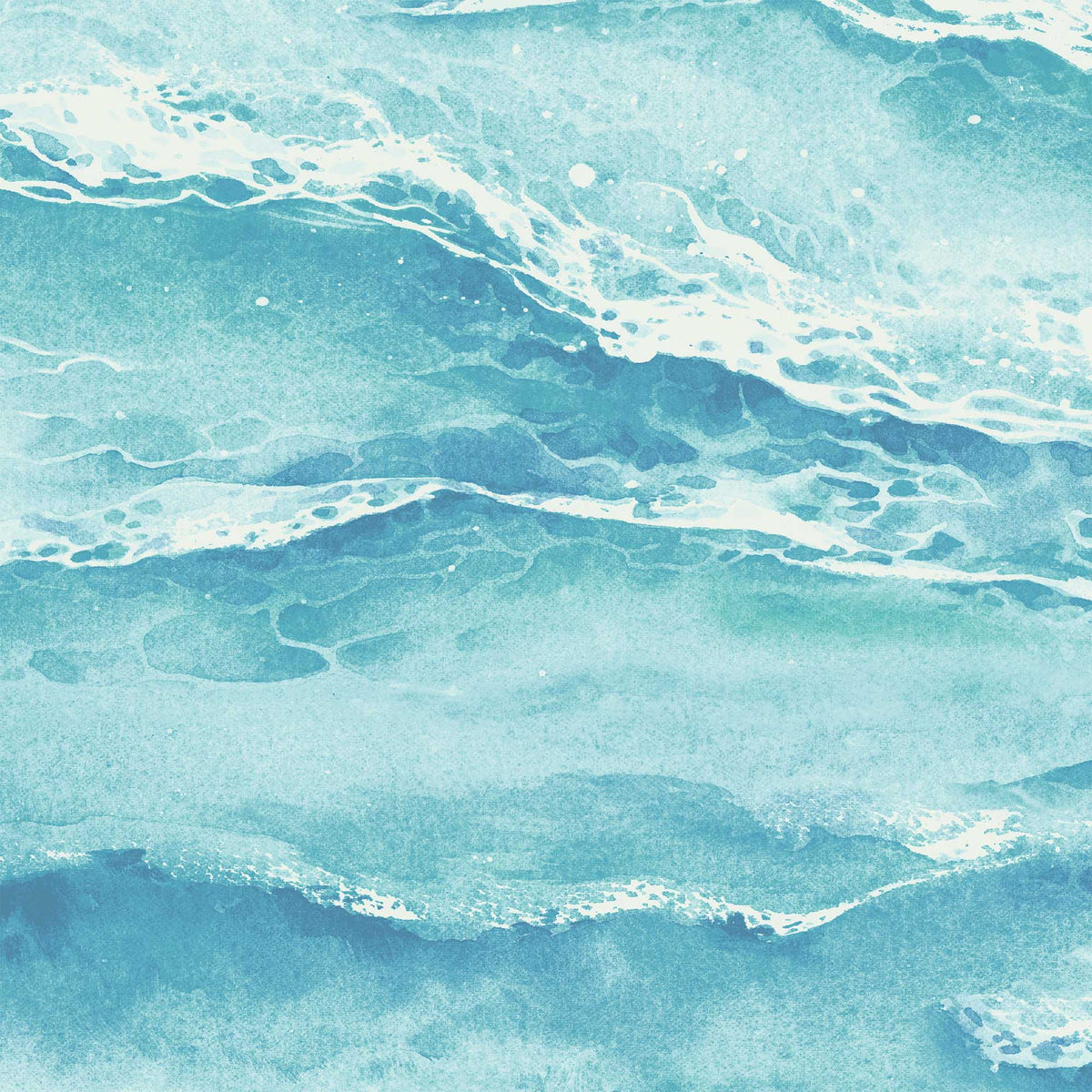 Ebb & Flow Sea Wave Aqua Wallpaper