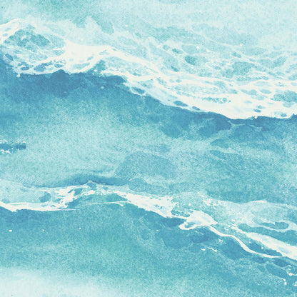 Ebb & Flow Sea Wave Aqua Wallpaper