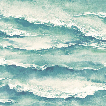 Ebb & Flow Sea Wave Seafoam Green Wallpaper