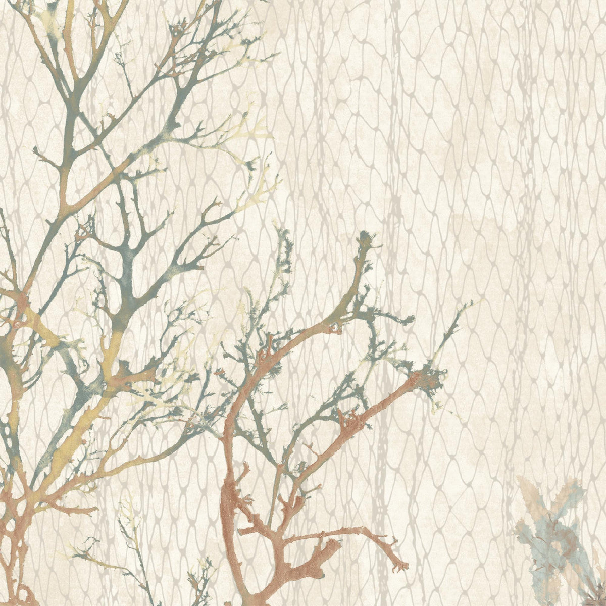 Seagrass Seaweed Stripe Oyster Wallpaper