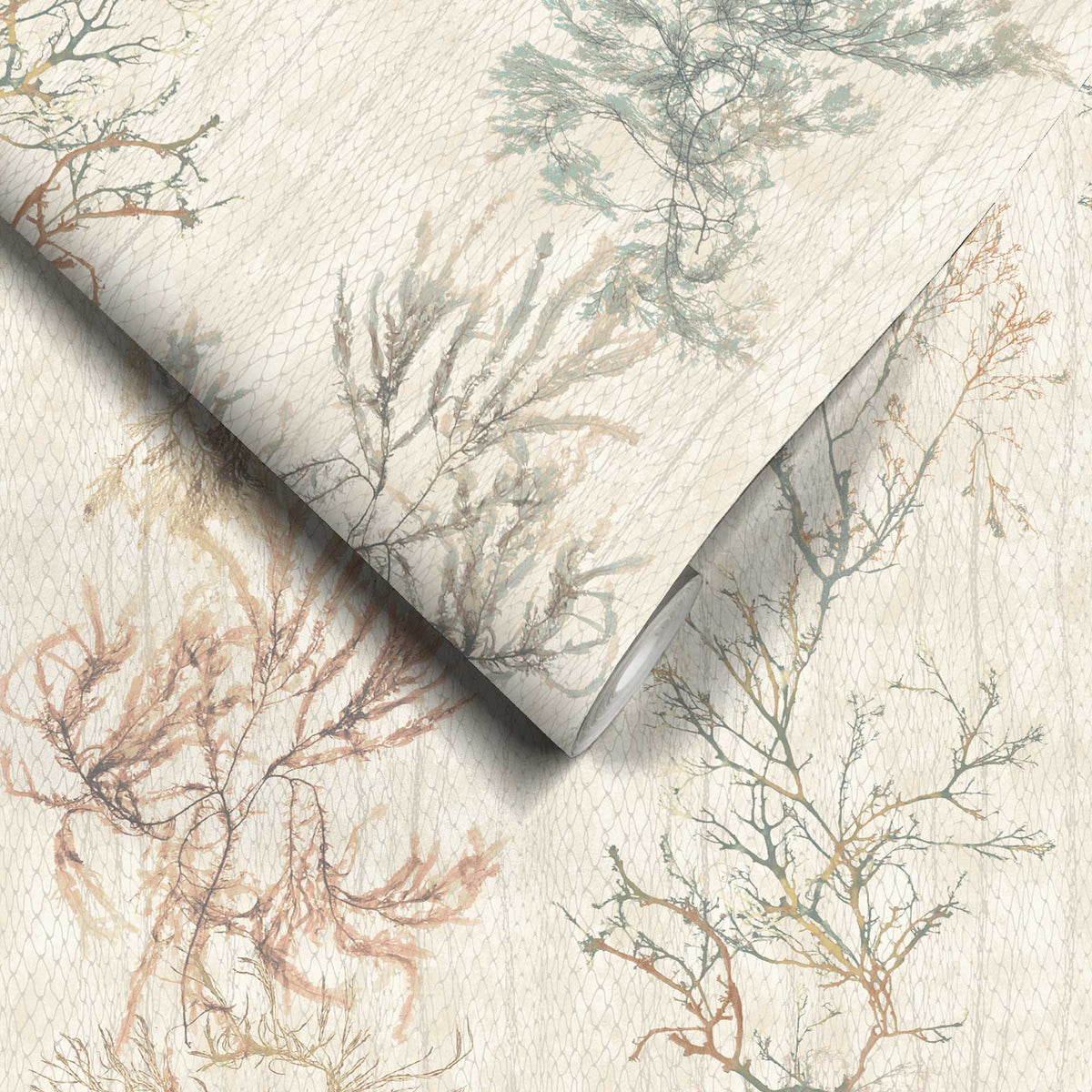Seagrass Seaweed Stripe Oyster Wallpaper