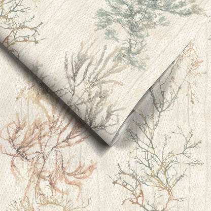 Seagrass Seaweed Stripe Oyster Wallpaper