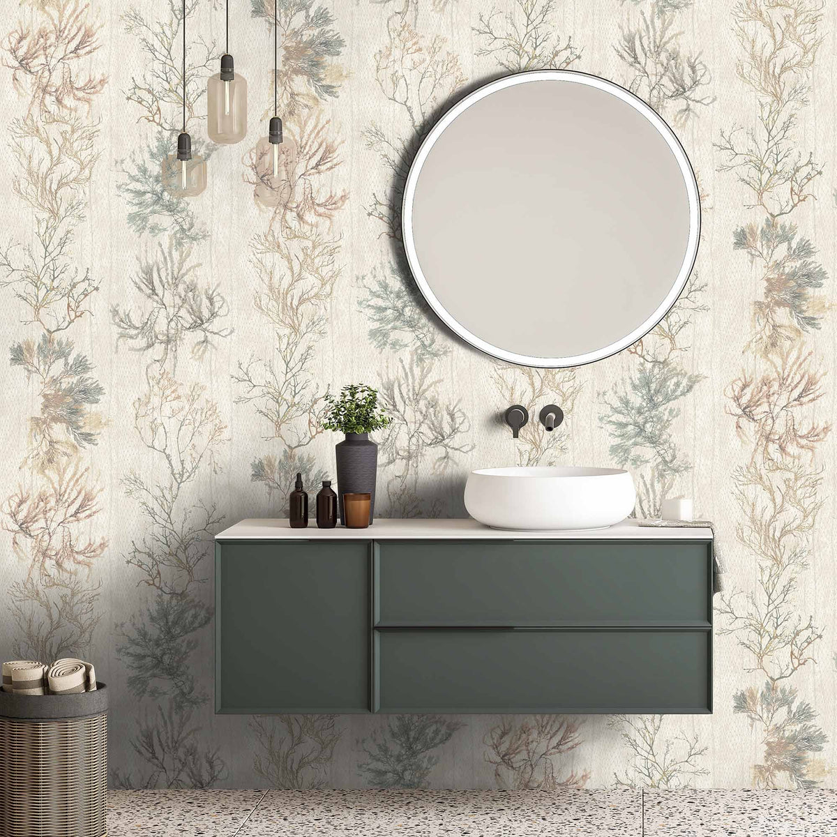 Seagrass Seaweed Stripe Oyster Wallpaper