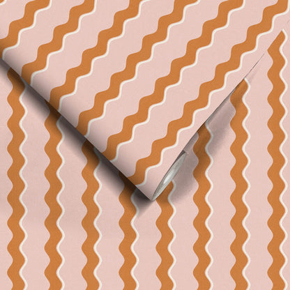 Cari Wave Gorse/Pink Cloud wallpaper by Woodchip & Magnolia