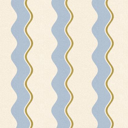 Cari Wave Sky Blue/Pebble wallpaper by Woodchip & Magnolia