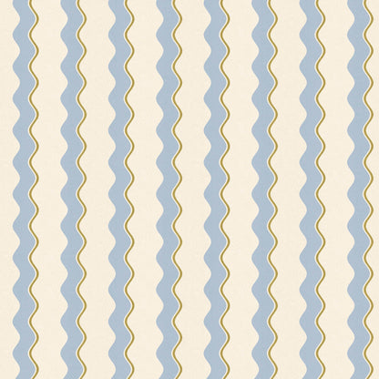 Cari Wave Sky Blue/Pebble wallpaper by Woodchip & Magnolia