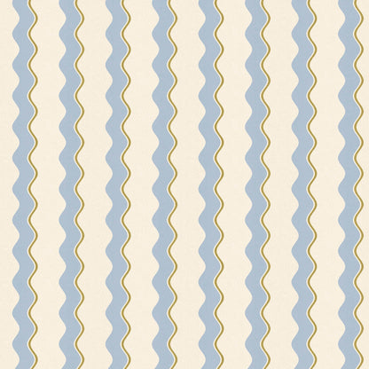 Cari Wave Sky Blue/Pebble Linen Fabric