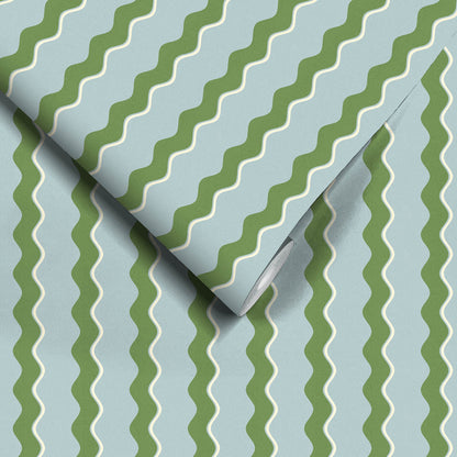 Cari Wave Pacific Blue wallpaper by Woodchip & Magnolia