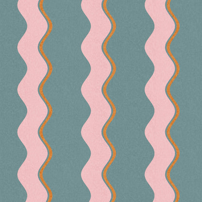 Cari Wave Marine Blue wallpaper by Woodchip & Magnolia