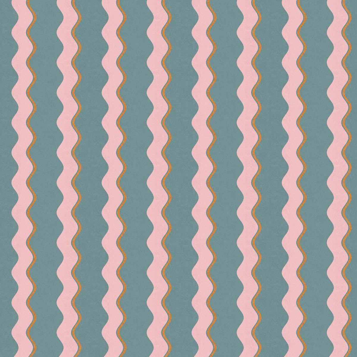 Cari Wave Marine Blue Linen Fabric