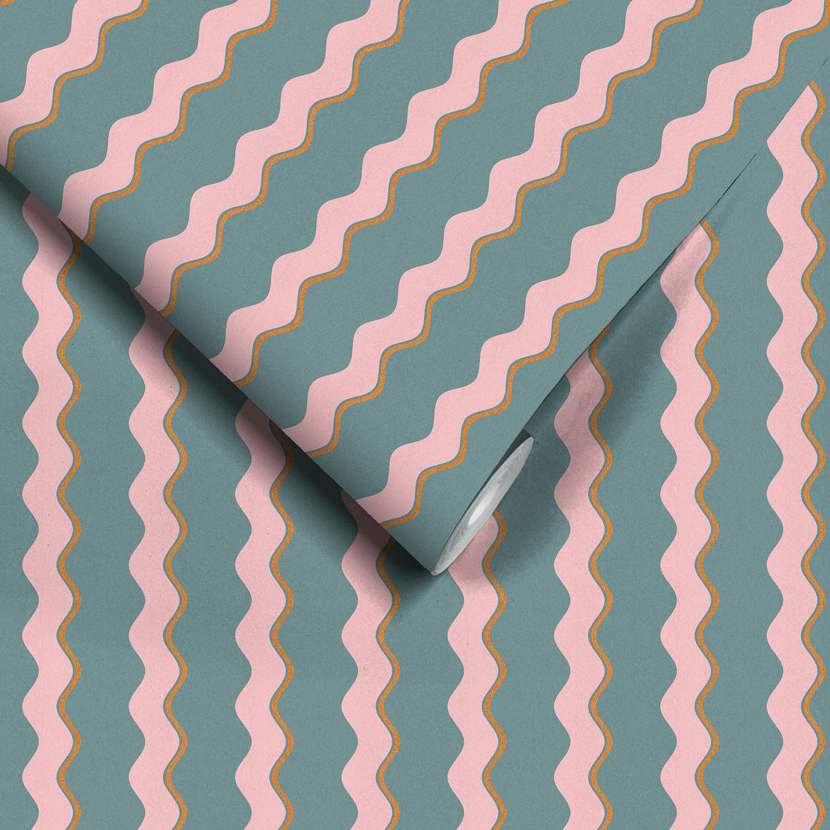 Cari Wave Marine Blue wallpaper by Woodchip & Magnolia