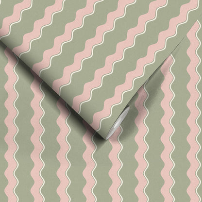 Cari Wave Bracken wallpaper by Woodchip & Magnolia