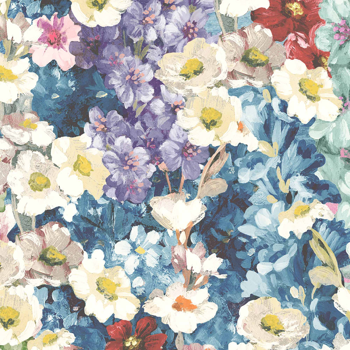 Alcea Electric Blue wallpaper by Woodchip & Magnolia
