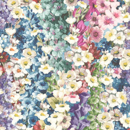 Alcea Electric Blue Linen Fabric