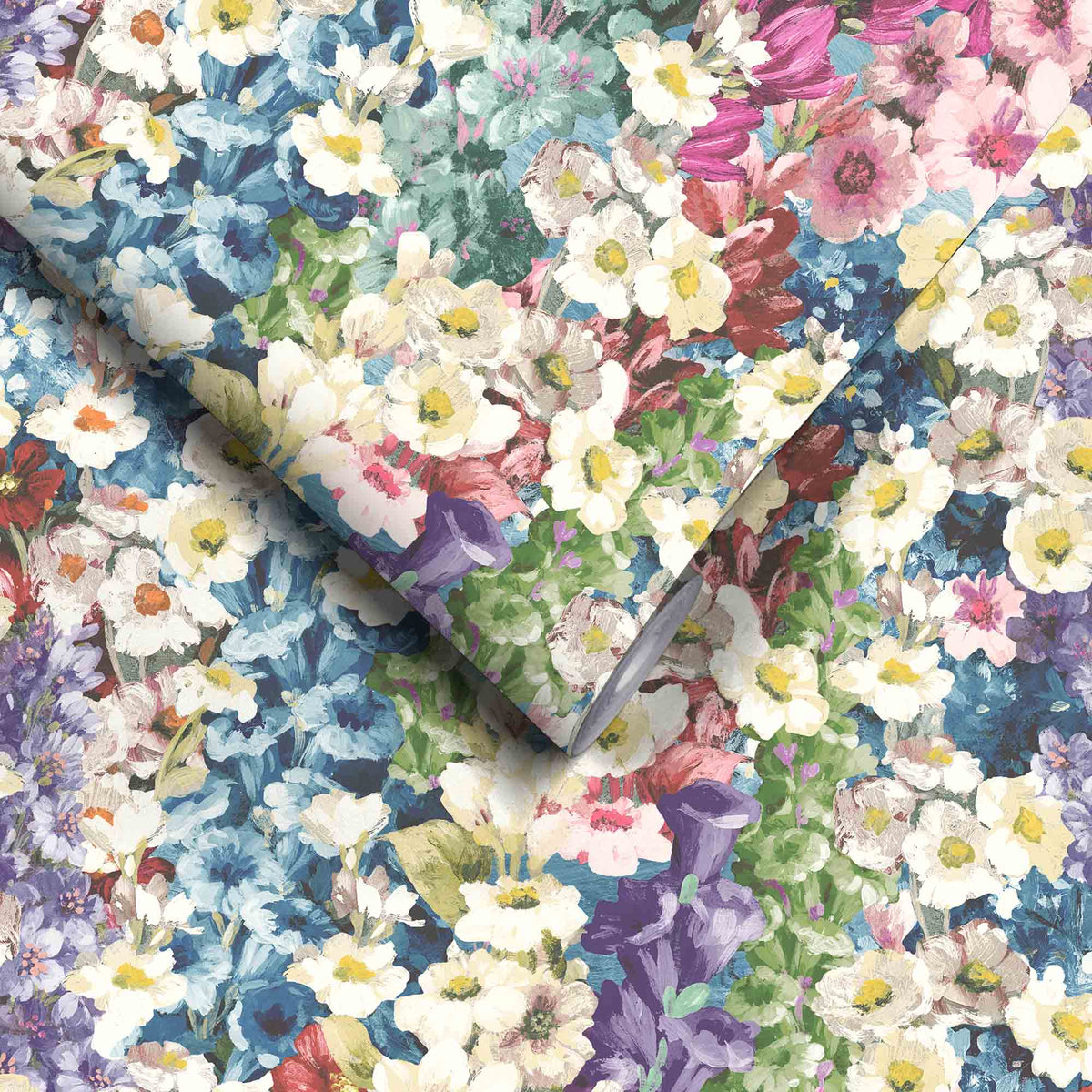 Alcea Electric Blue wallpaper by Woodchip & Magnolia