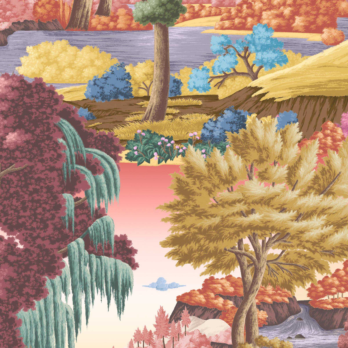 Enchanted Gardens Mulberry Wallpaper