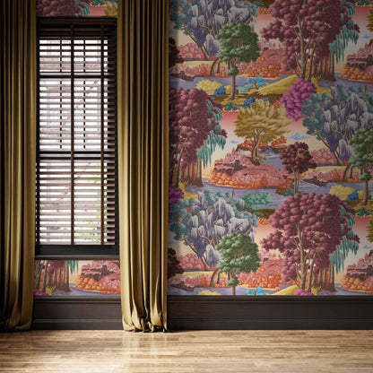Enchanted Gardens Mulberry Wallpaper