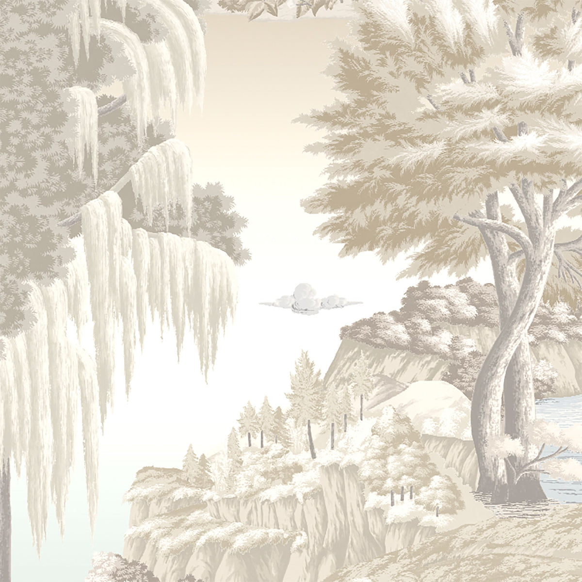 Enchanted Gardens Winter White Wallpaper