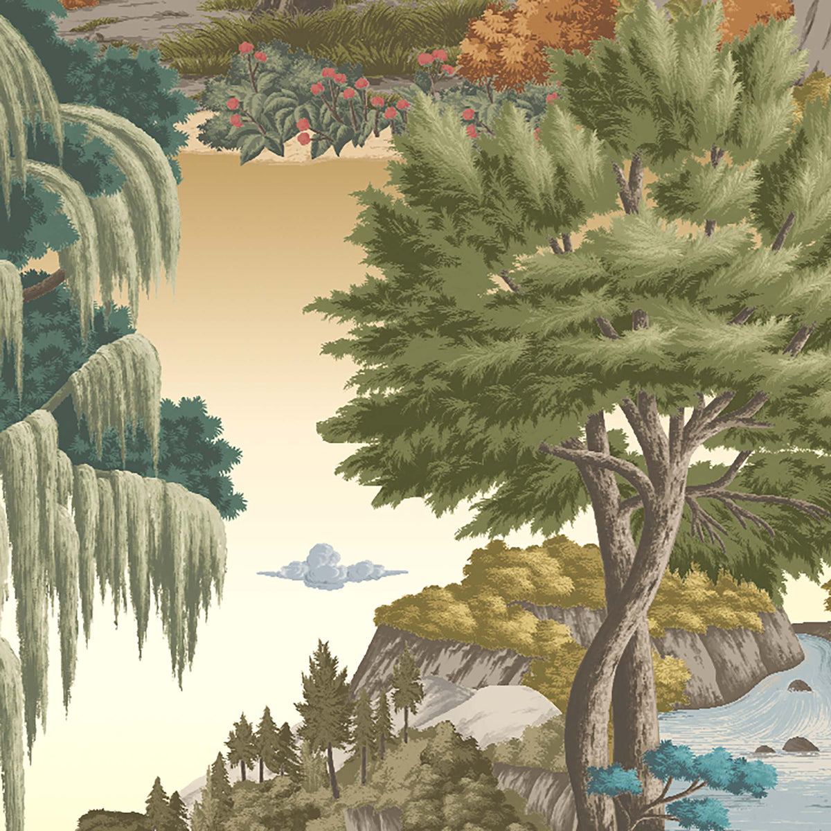 Enchanted Gardens Azure Wallpaper