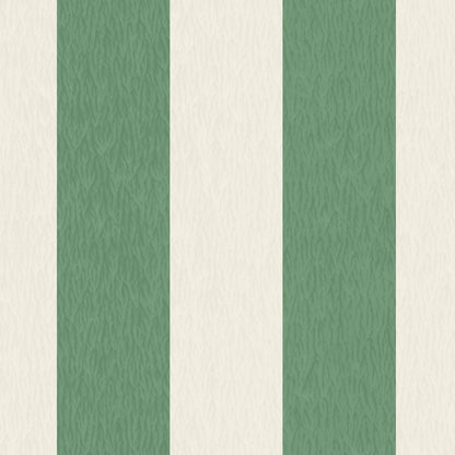 Jockey Stripe Green/Magnolia Linen Fabric