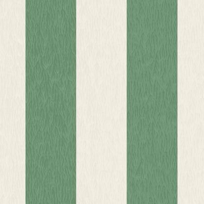 Jockey Stripe Green/Magnolia Wallpaper