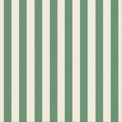 Jockey Stripe Green/Magnolia Wallpaper