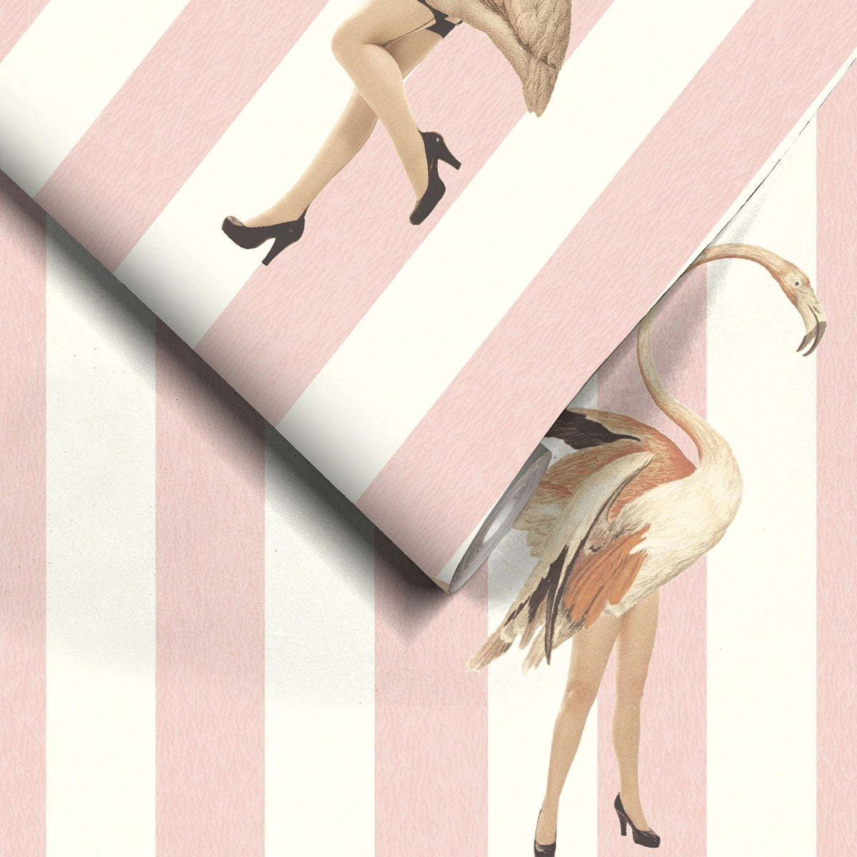 Marilyn Baby Pink Stripe Wallpaper