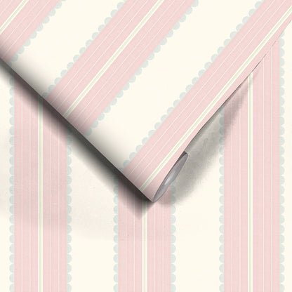 Pin Up Stripe Pastel Pink wallpaper by Woodchip & Magnolia