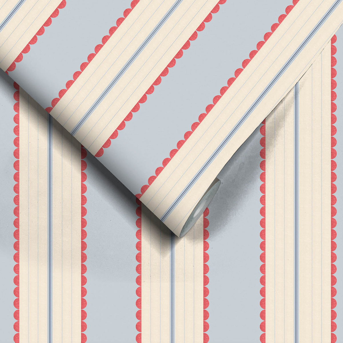 Pin Up Stripe Red Blue wallpaper by Woodchip & Magnolia