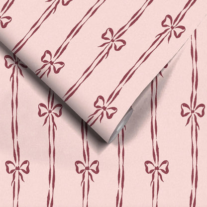 Bow Peep Cherry Pink wallpaper by Woodchip & Magnolia
