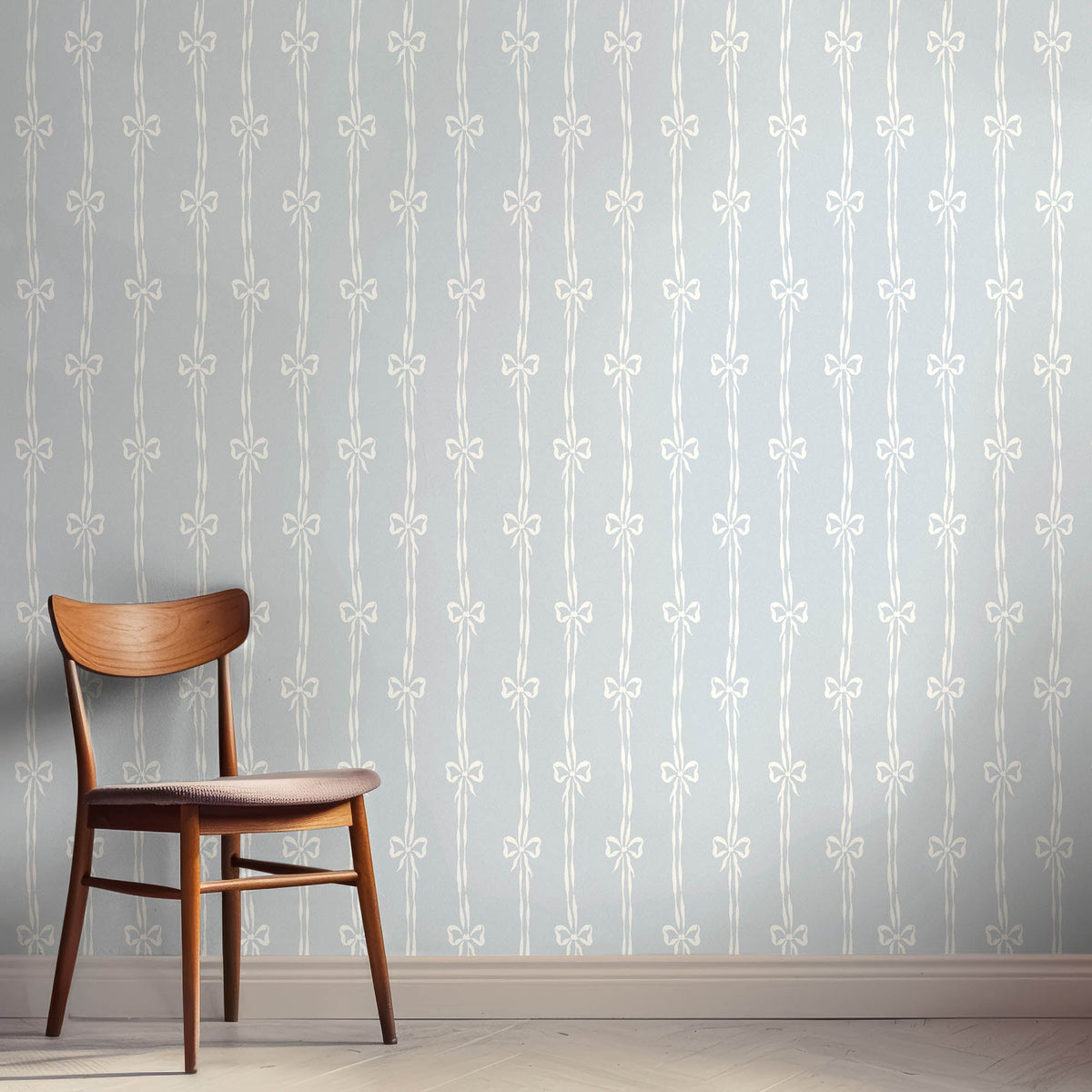Bow Peep Dusky Blue wallpaper by Woodchip & Magnolia