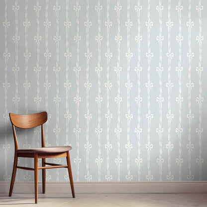 Bow Peep Dusky Blue wallpaper by Woodchip & Magnolia