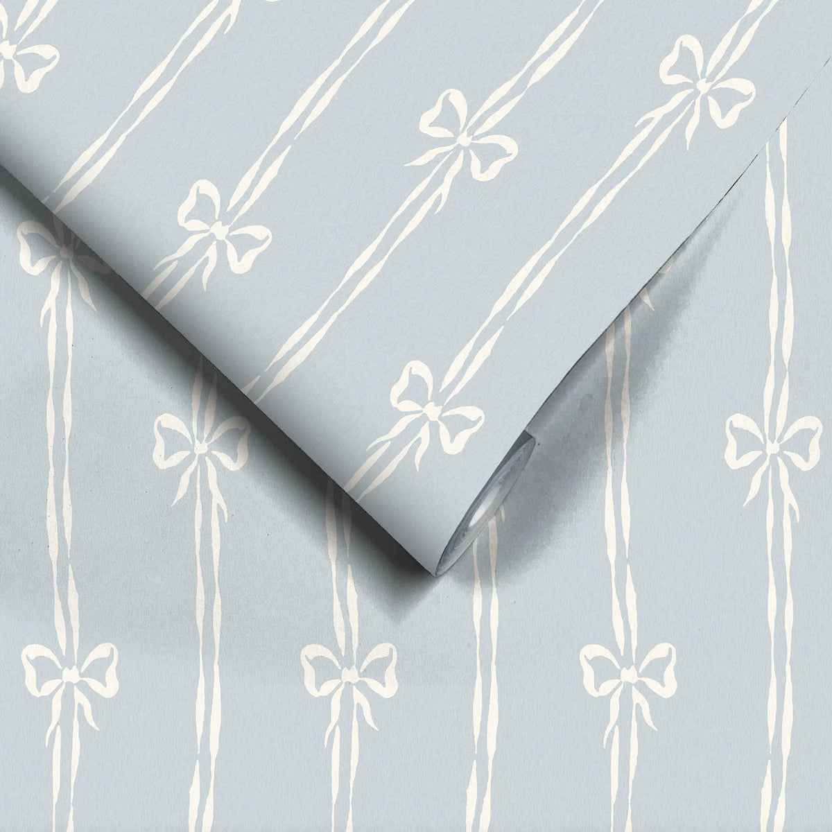 Bow Peep Dusky Blue wallpaper by Woodchip & Magnolia
