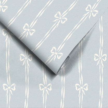 Bow Peep Dusky Blue wallpaper by Woodchip & Magnolia