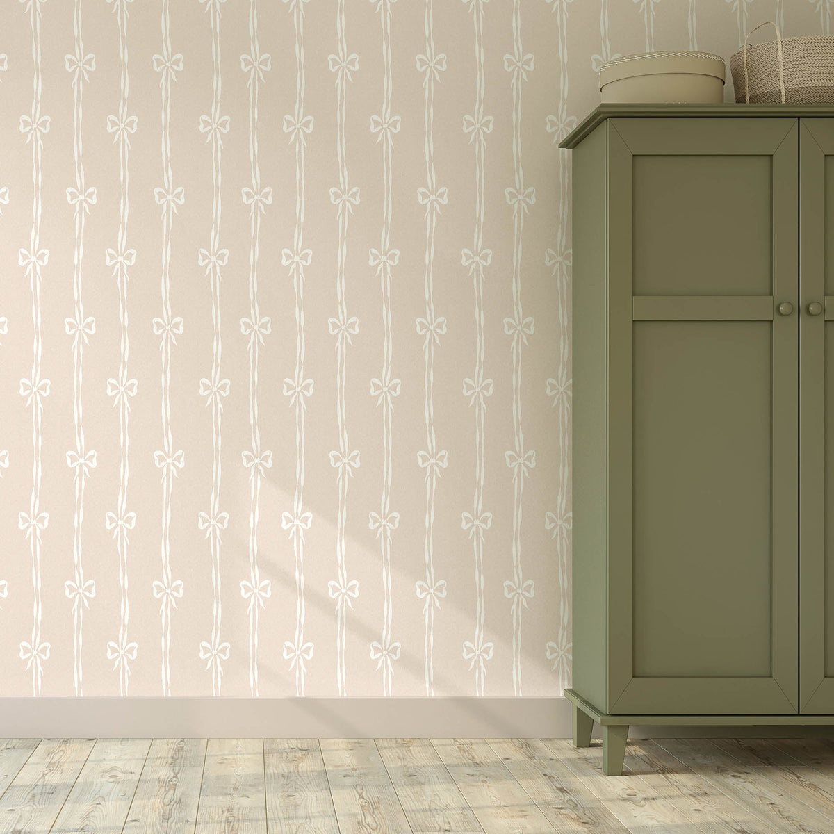 Bow Peep Plaster Pink wallpaper by Woodchip & Magnolia
