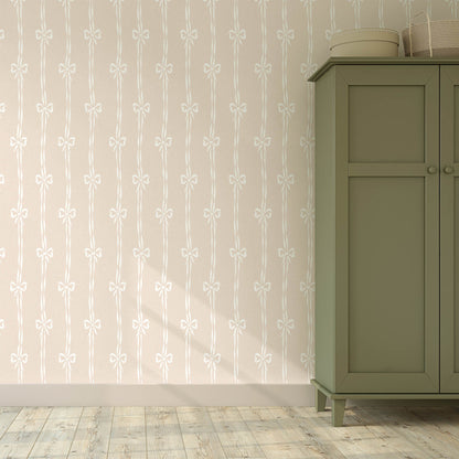 Bow Peep Plaster Pink wallpaper by Woodchip & Magnolia