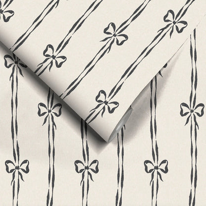 Bow Peep Charcoal wallpaper by Woodchip & Magnolia