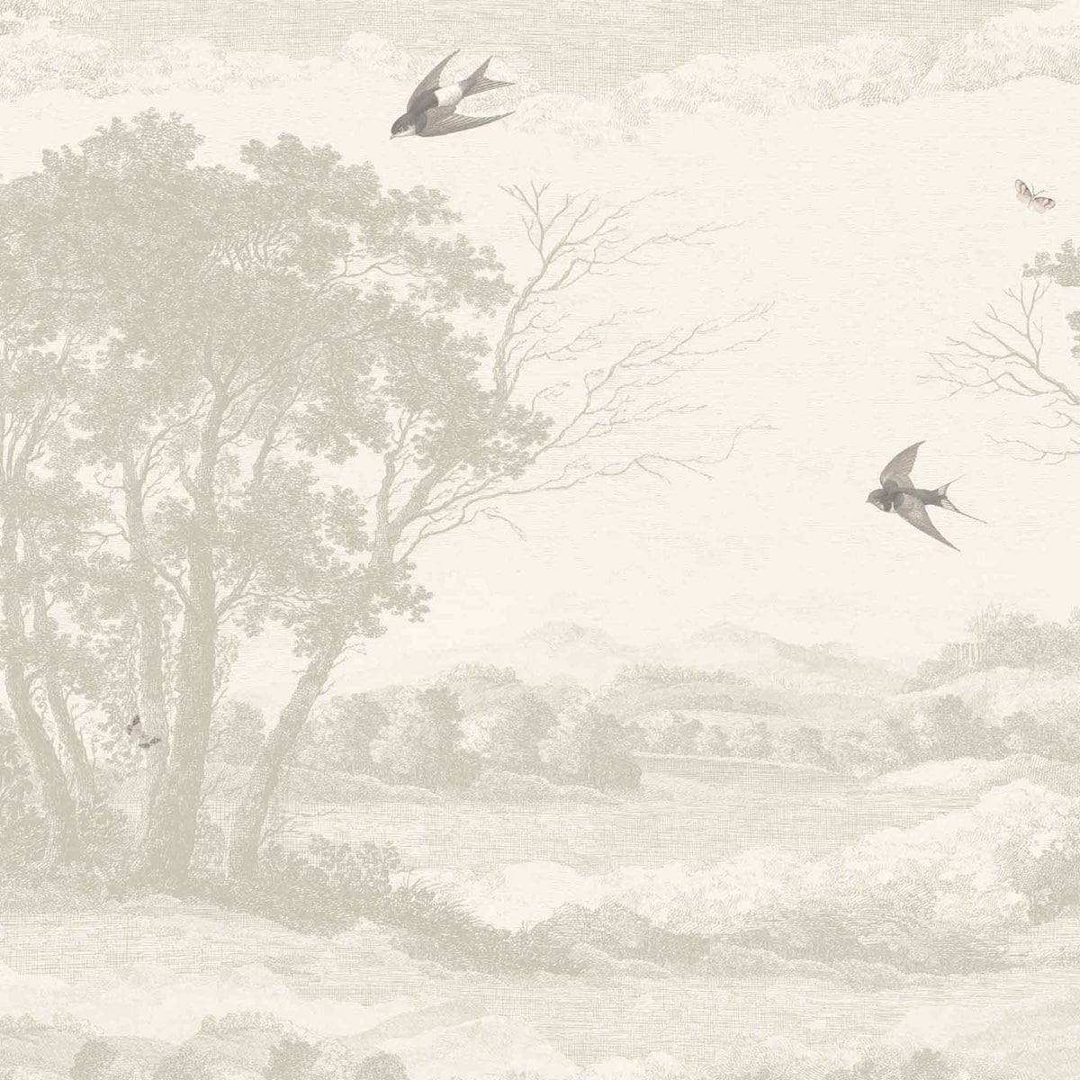 Zephyr Olive Green Wallpaper