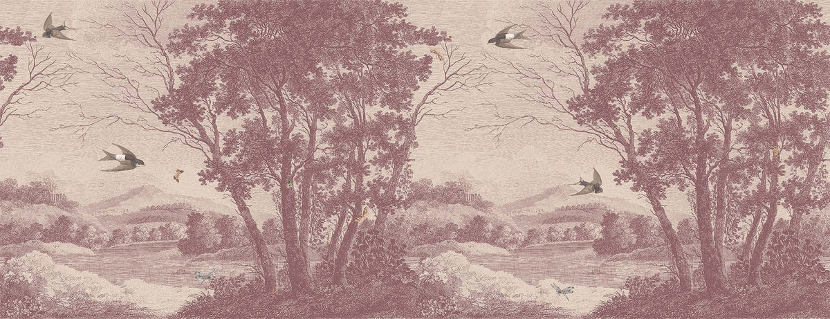 Zephyr Mulberry mural by Woodchip & Magnolia
