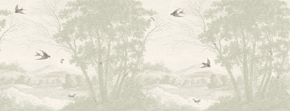 Zephyr Olive Green mural by Woodchip & Magnolia