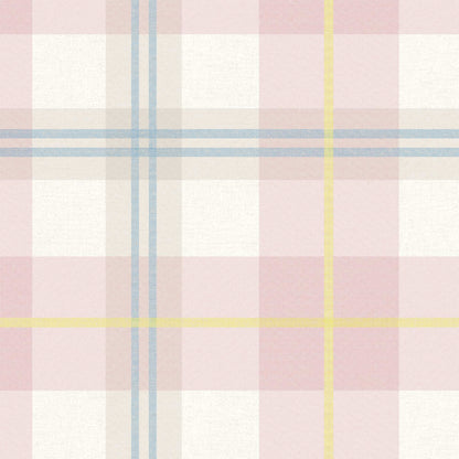Tartanowski Taffy Pink wallpaper by Woodchip & Magnolia