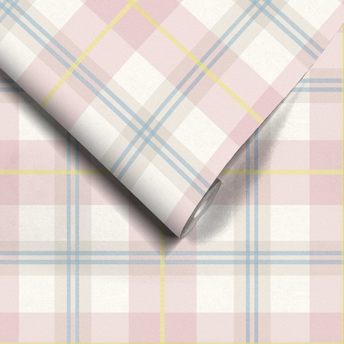 Tartanowski Taffy Pink wallpaper by Woodchip & Magnolia